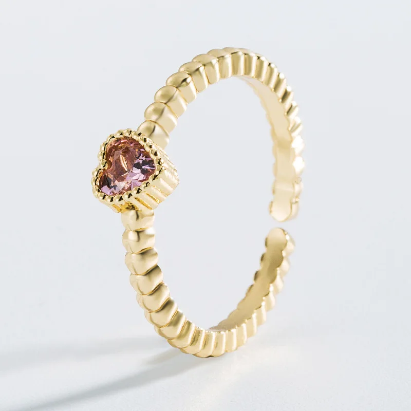 Sapphire emerald amethyst ruby ring jewelry women 18 k 18k gold plated ring red green diamond ring with pink stone for women men