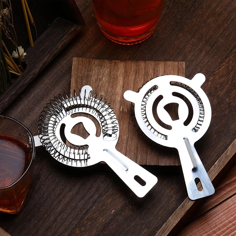 Stainless Steel Martini Cocktail Shaker Bar Accessories Bartender Tools Bend Handle Bar Strainer Wine Ice Filter