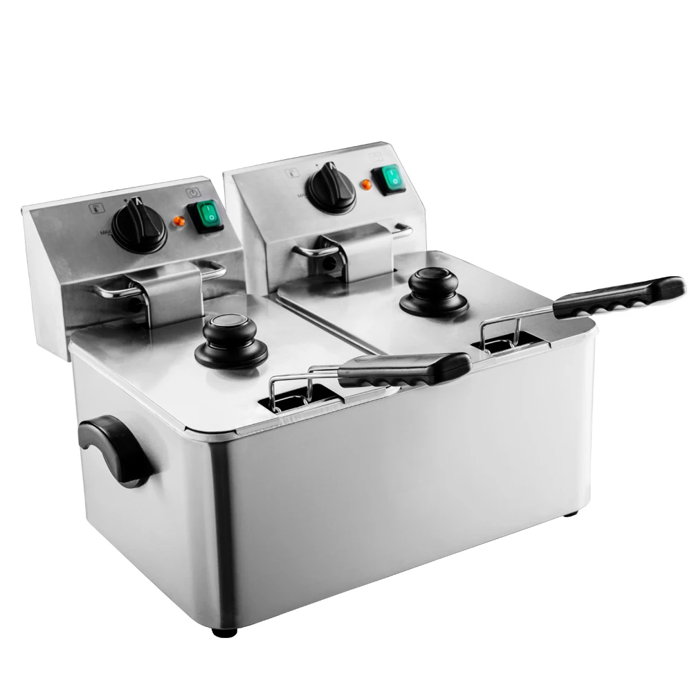  4+4 L Double Tank Table Top Electric Deep