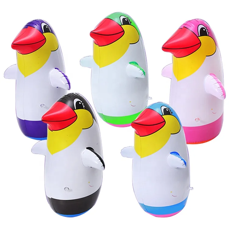 BS-t36 Inflatable Penguin Toys Soft Plastic Tumbler Inflatable Penguin For Children Indoor Play