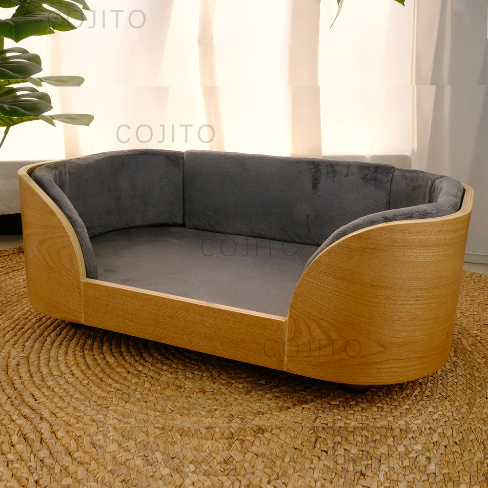 Luxury XL round Wooden Pet Bed Customized Animal Pattern Breathable and Warm for Dogs for Humans