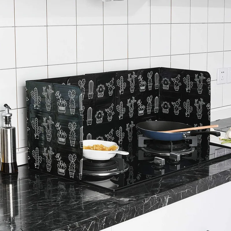 Multiple Styles Nonstick Aluminum Foil Foldable Prevent Oil Kitchen Oil Splatter Screen Shield Guard