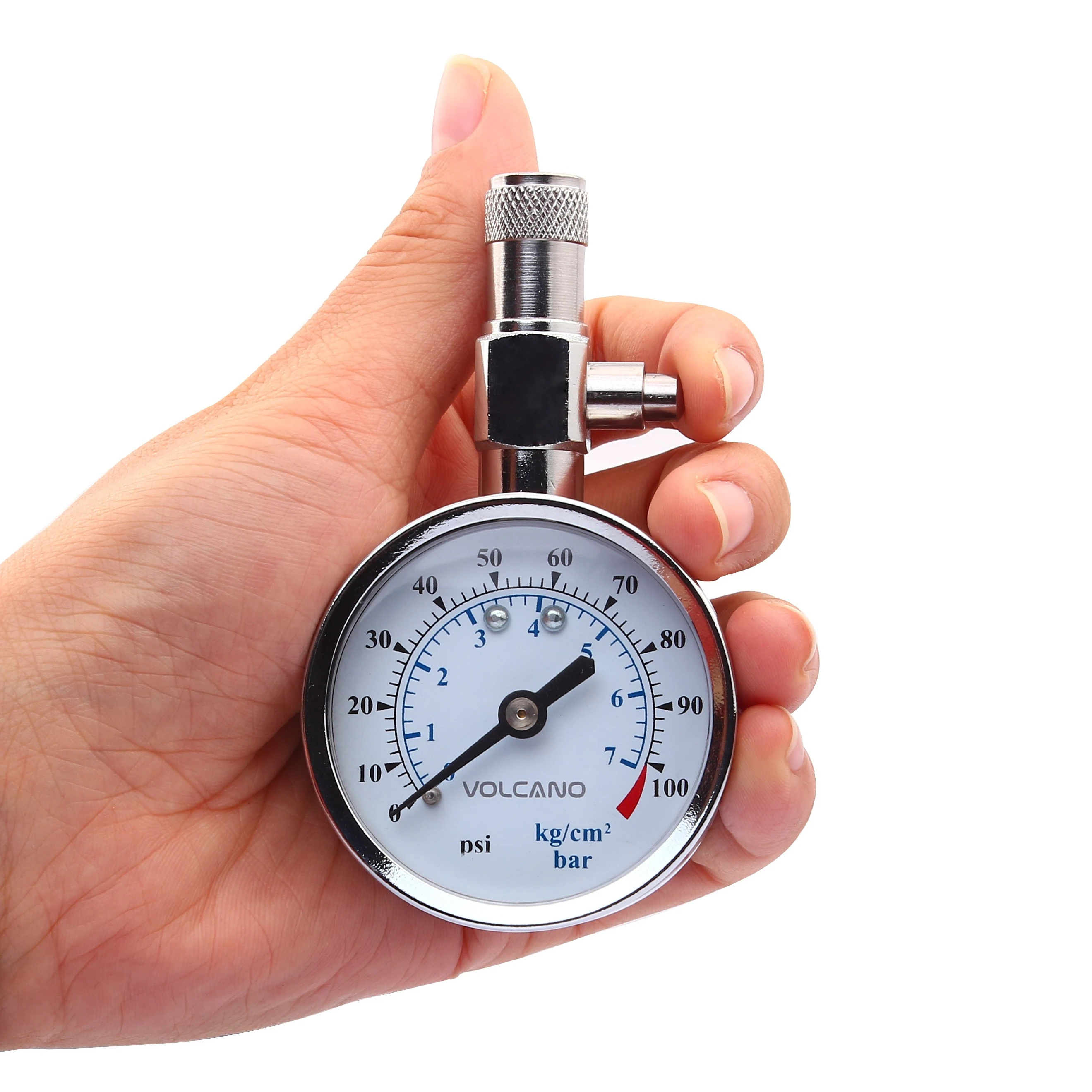 VOLCANO High Precision Vehicle Air Tyre Meter Universal Stainless Steel Dial Tire Pressure Gauge