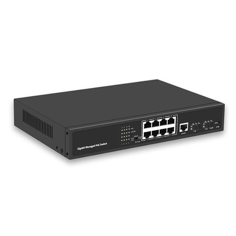 Высококачественный коммутатор PoE 120 Вт PoE Power VLAN 8 портов Gigabit L2 управляемый коммутатор PoE