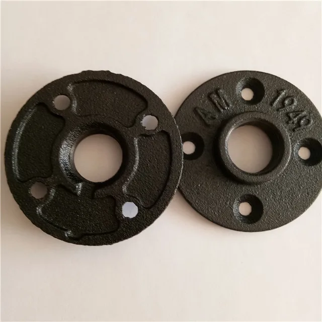 Black Malleable Iron DN15 Floor Flange BSP Threaded For Furniture