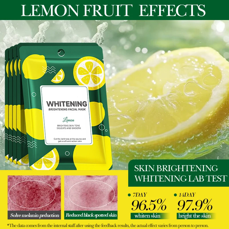Beauty Lemon Strawberry Moisturizing Whitening Sheet Face Masks For Women Skincare