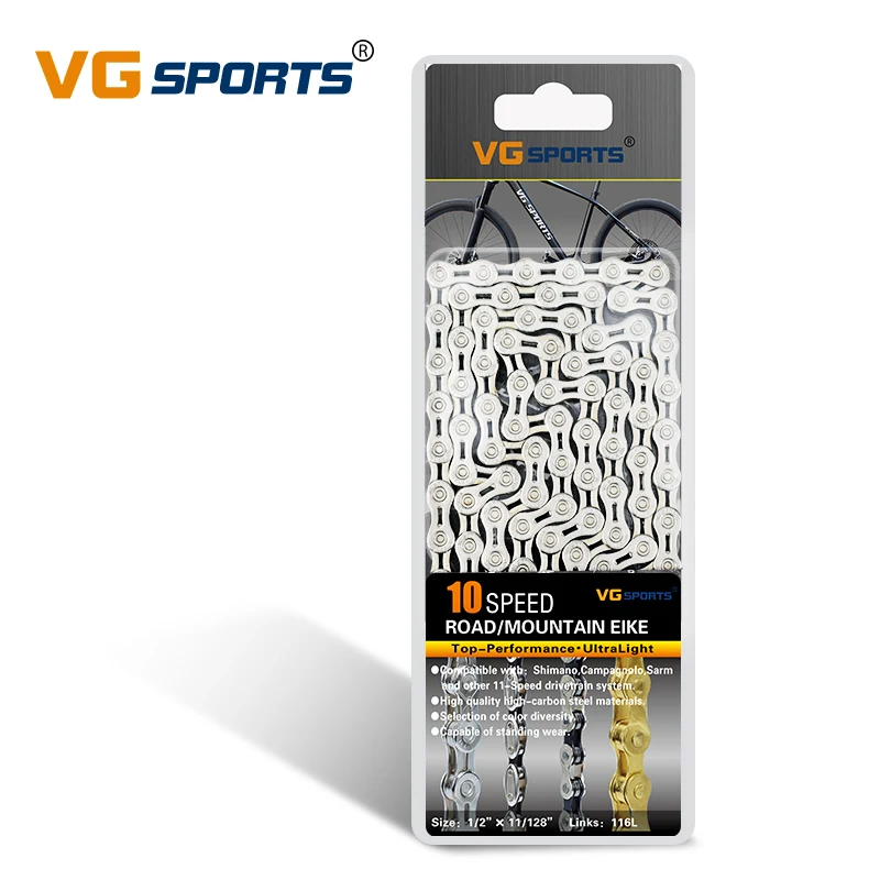 Professionals Ultralight 10 Speed Bicycle Chain Bike Chain Half Hollow 116L Silver  Mountain MTB Road Bike Chains