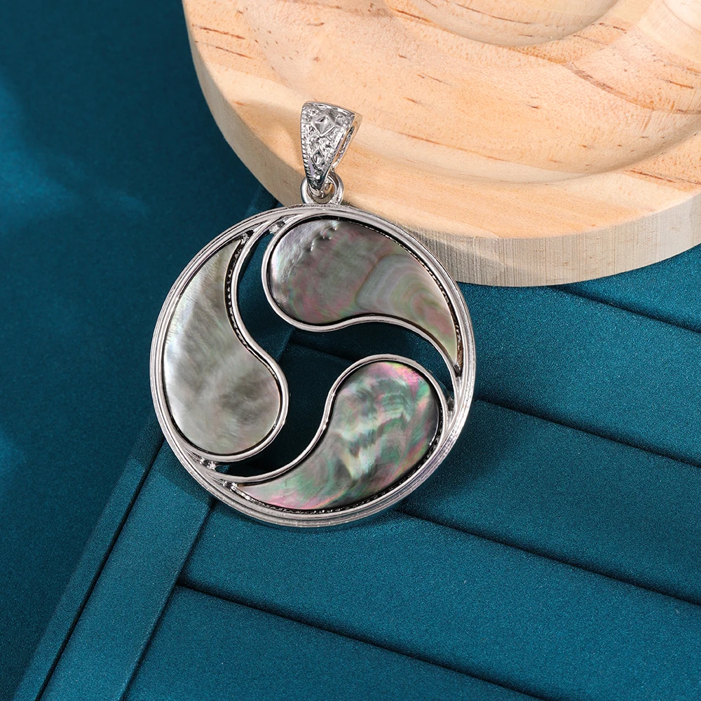 Platinum Color Zinc Alloy Hook Shell Flat round Abalone Shell Drop Earrings Jewelry Findings & Components