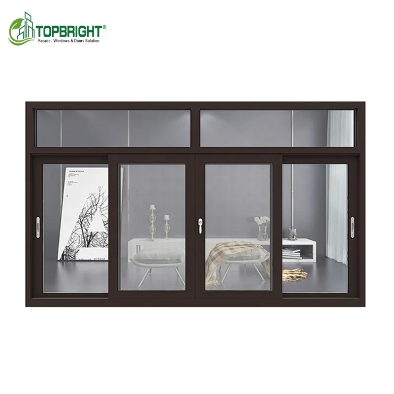 Hurricane 3 panel double sliding windows msquito net aluminum alloy doors and windows
