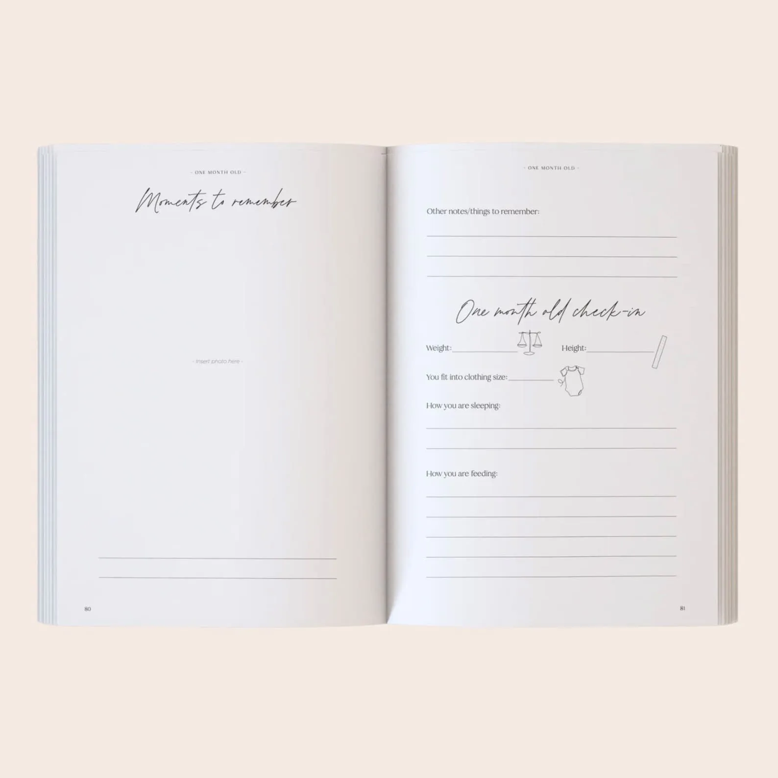 Linen Baby Memory Book Capture Every Precious Moment from Pregnancy to 5 Years