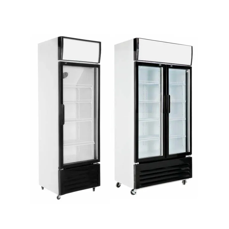 Drink Glass Door Freezer store and restaurant Display Beverage Cooler drinks Refrigerator