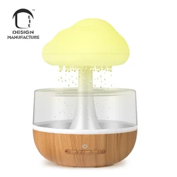 CE ROHS cute household raining water lamp mushroom Battery night light aroma essential oil rain cloud 280ml humidifier diffuser