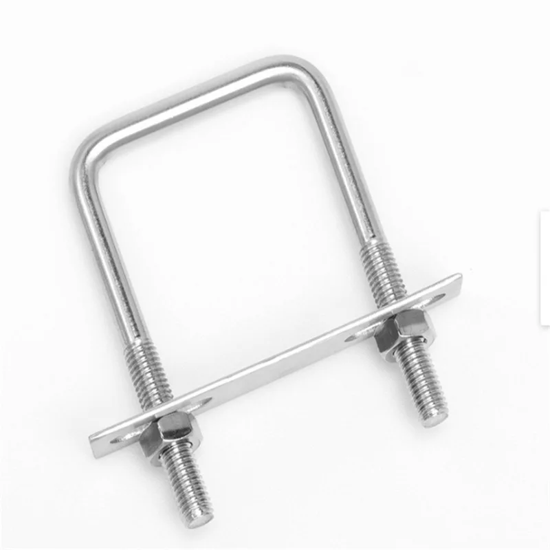 M6 M8 Steel Square Clamp U Bolt Right Angle U Screw Nuts Plate Baffles U Bolt Set Nails Screws and Fasteners