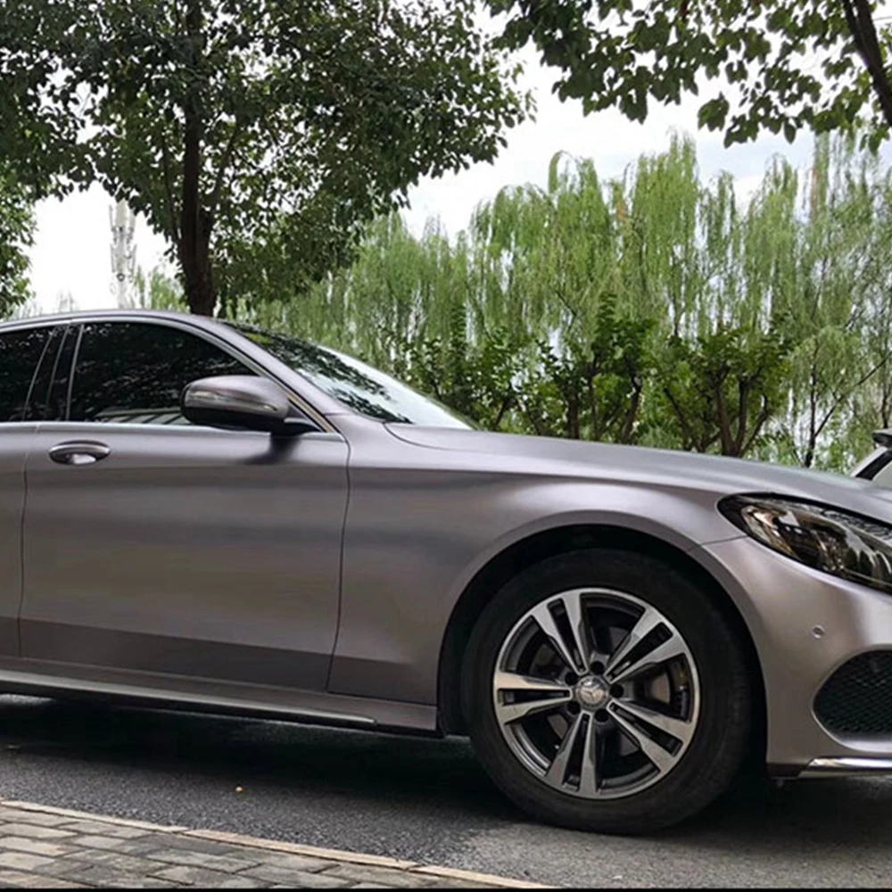 Wholesale Matte Brown Grey Satin Metallic Chrome Low Adhesion Car Self Adhesive Wrap Vinyl