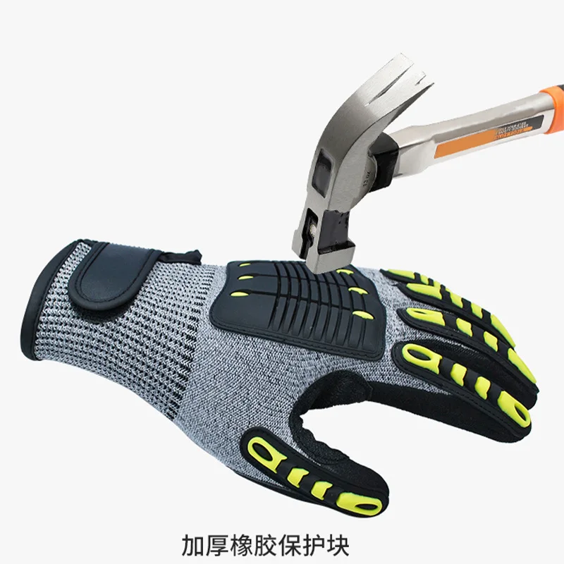 Wholesale Safety Construction Work Gloves Nitrile Cut Resistant Labor Gloves Heavy Duty Impact Gloves For Construction Gardening
