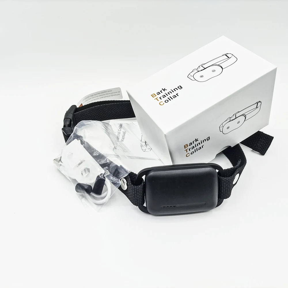 Rechargeable Anti-Bark Dog Shock Collar with Vibration Feature Plastic Sound Sensor Bark Control Collar for Dog Training