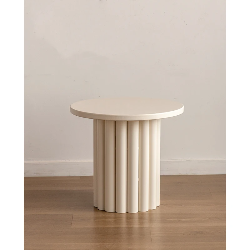 Designer Home Furniture Simple Modern Nordic Living Room Round White Wooden Coffee Side Table