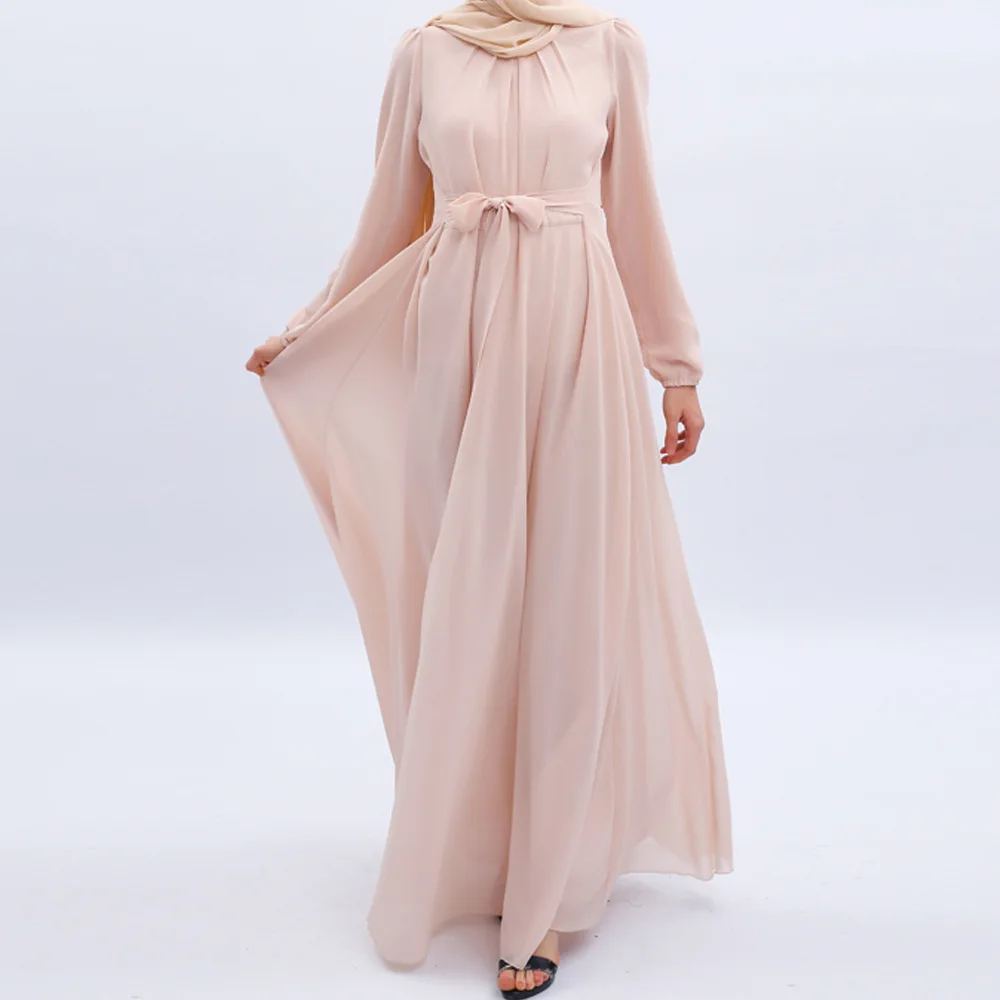 Newest Dubai Elegant Satin Clothes Eid Dresses for Muslim Girl Women Muslim Dresses Islamic Clothing Abaya