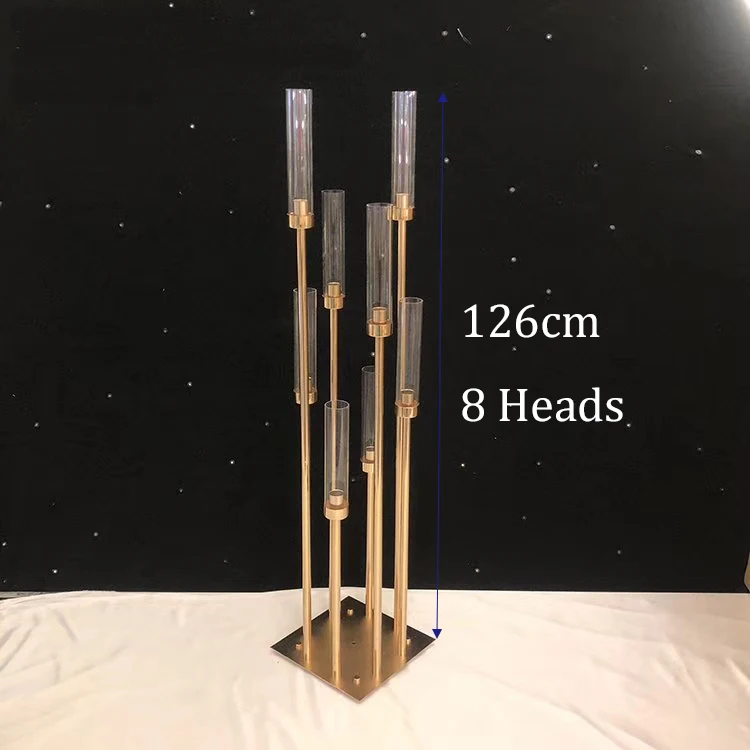 Metal and acrylic 126cm tall with 8 candlesticks crystal candelabra wedding centerpieces and decorations