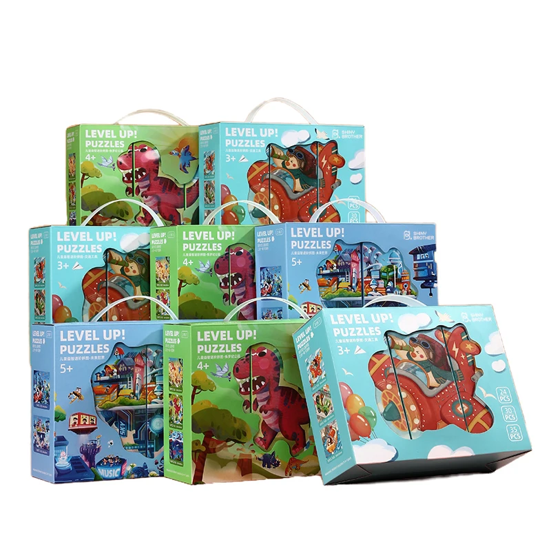 Future World High Quality Educational Toys Level up Puzzles 154pcs 180pcs 2 in 1 Box Connectable Board Game Paper for Kids