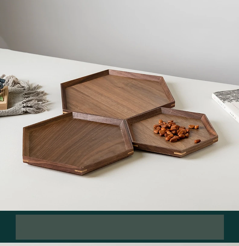 Acacia Wooden Trays Serving Platter  Bread Charcuterie Board Fruit Salad Cheese Platter Octagon Square Serving Tray
