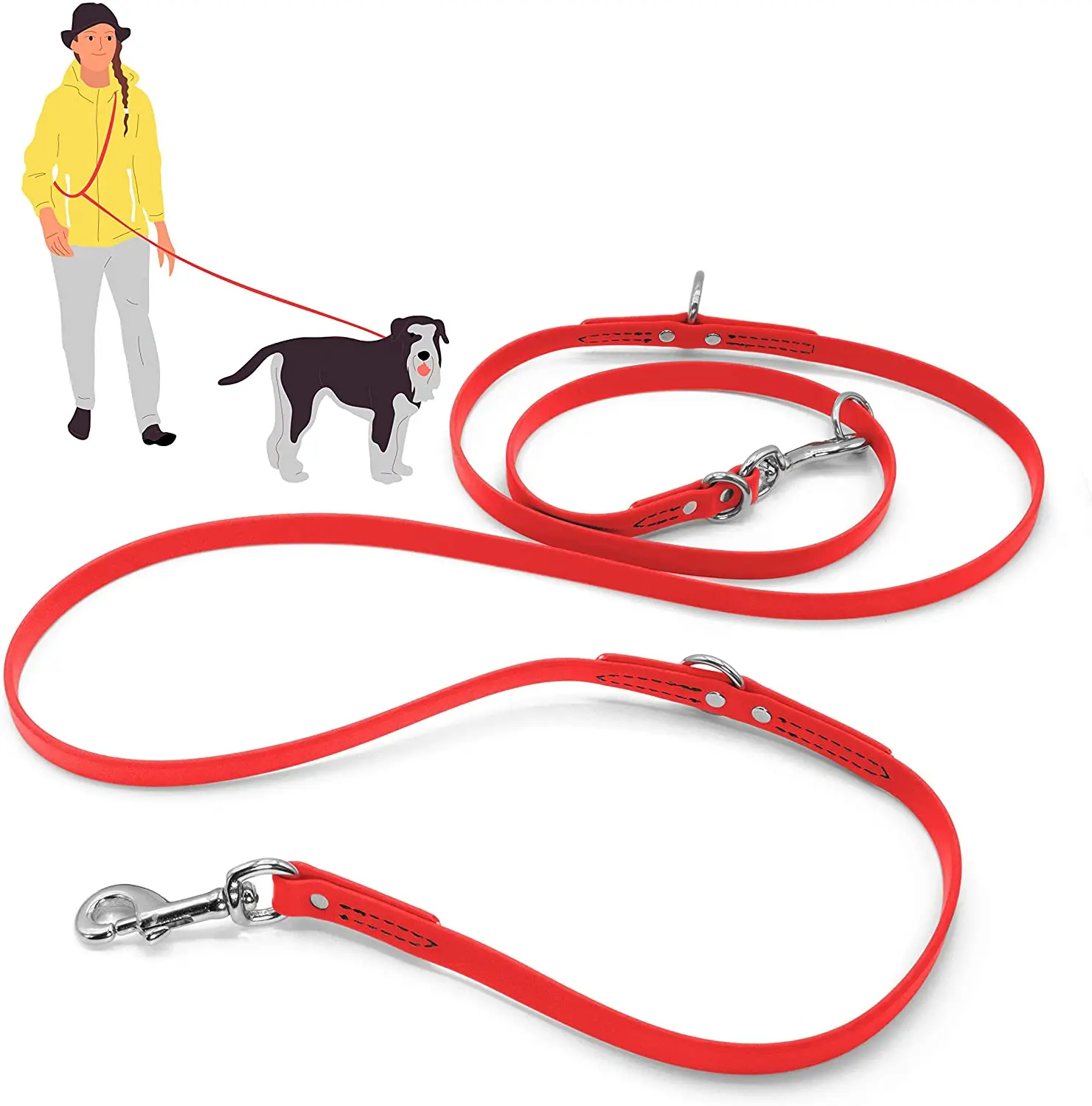 Multi purpose European belt dog traction rope is waterproof and easy to clean pet leash