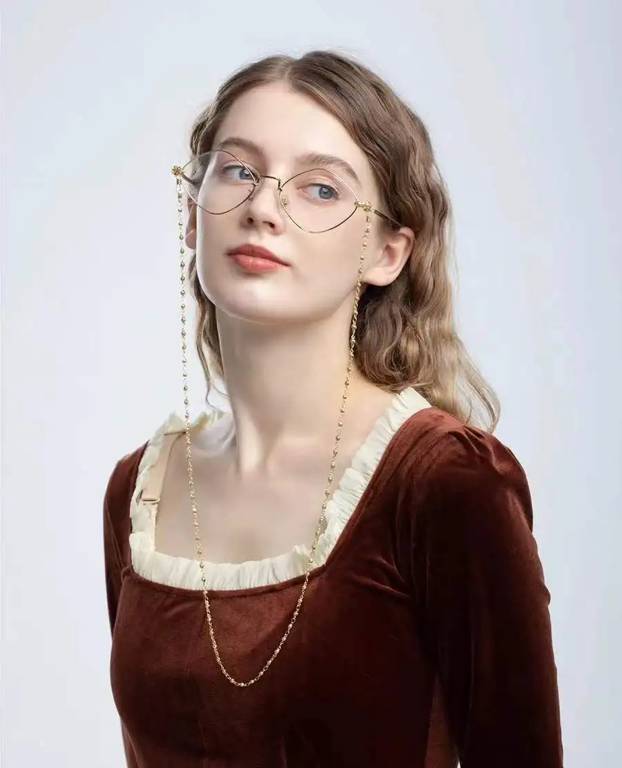 Factory Wholesale Fashion Luxury Design Female Copper Chain Retro Necklace Glasses Sunglasses Decorative Chain