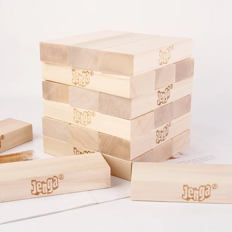 Wooden jenga toy stacking and balancing blocks game for kids high quality classic handmade wooden block toys