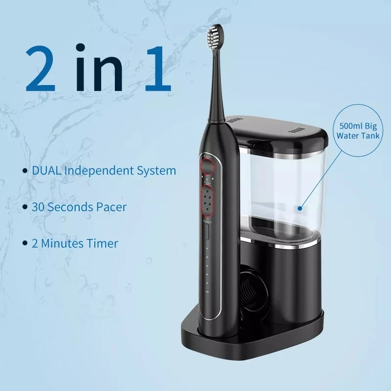 1100 mah water flosser toothbrush   Ipx7   water flosser electric toothbrush   2 in 1 water flosser