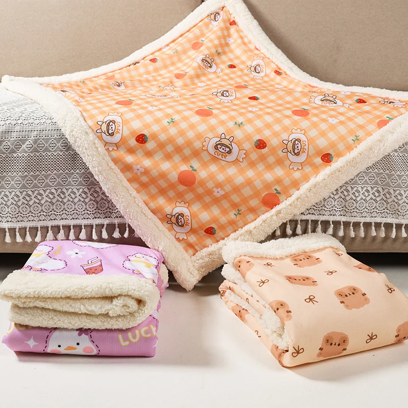 Custom Warm Thickened Fluffy Premium Fleece Pet Blanket Dog Bed Blanket Cute Print Design Washable Fluffy Blanket For Puppy Cat