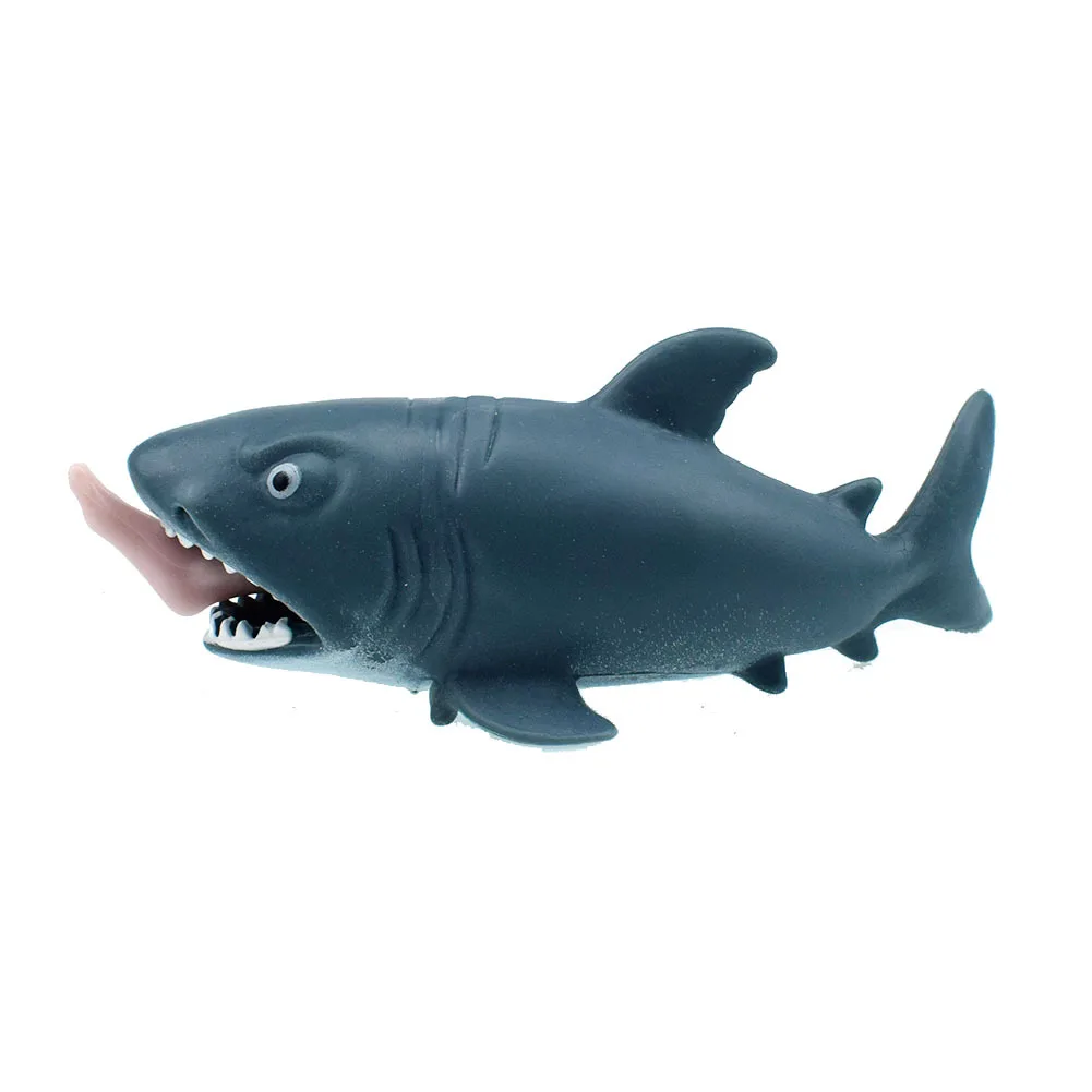 New Arrival Halloween Party Toy Animal Squeeze Shark Swallowed Foot Squeeze Shark Unzip Toys