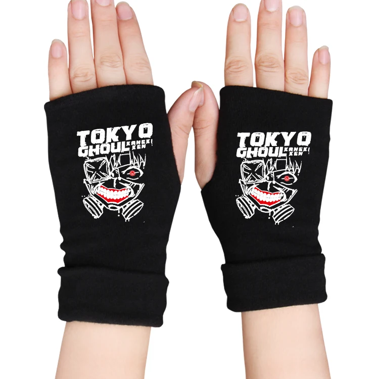 
Cotton Knitted Gloves Winter Warm Anime Tokyo Ghoul Attack on Titan Cartoon NARUTO Pattern Children Mitts 