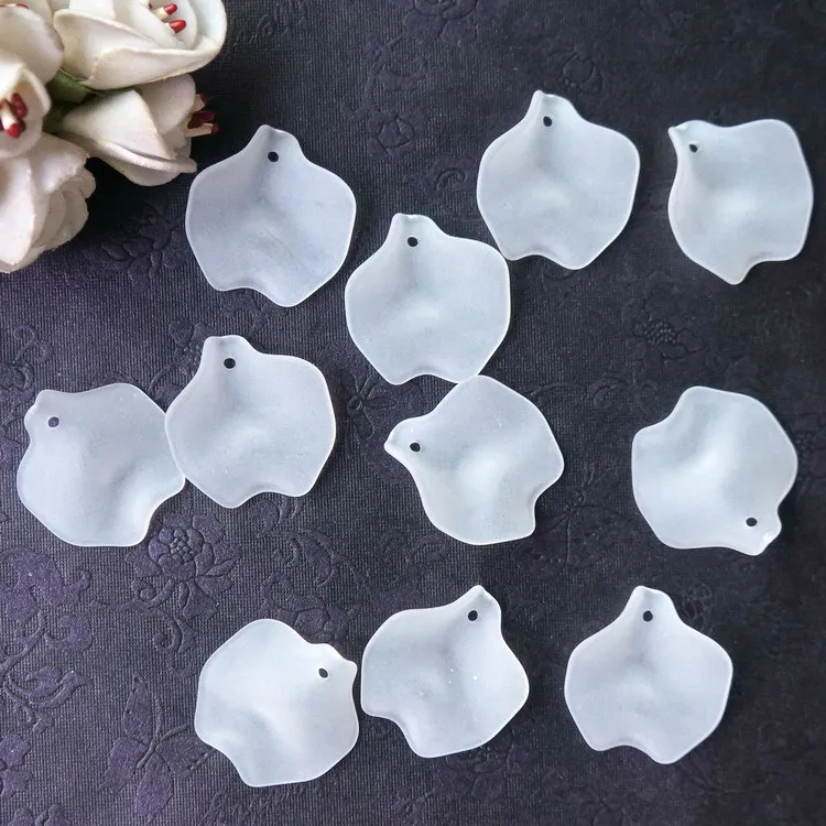 500g/bag Jewelry accessories 25mm mixed colors lucite flower matte acrylic  rose petals shape beads