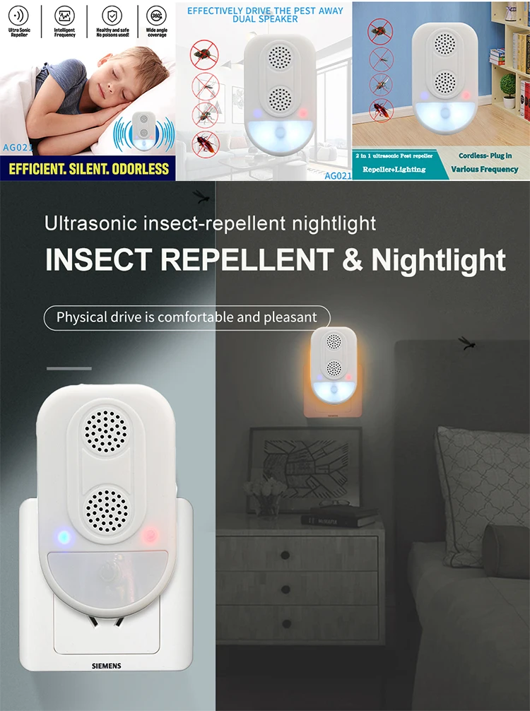 EU US Plug Electronic Ultrasonic Rat Mouse Repellent Rodent Control Anti Mosquito Insect Pest Repeller