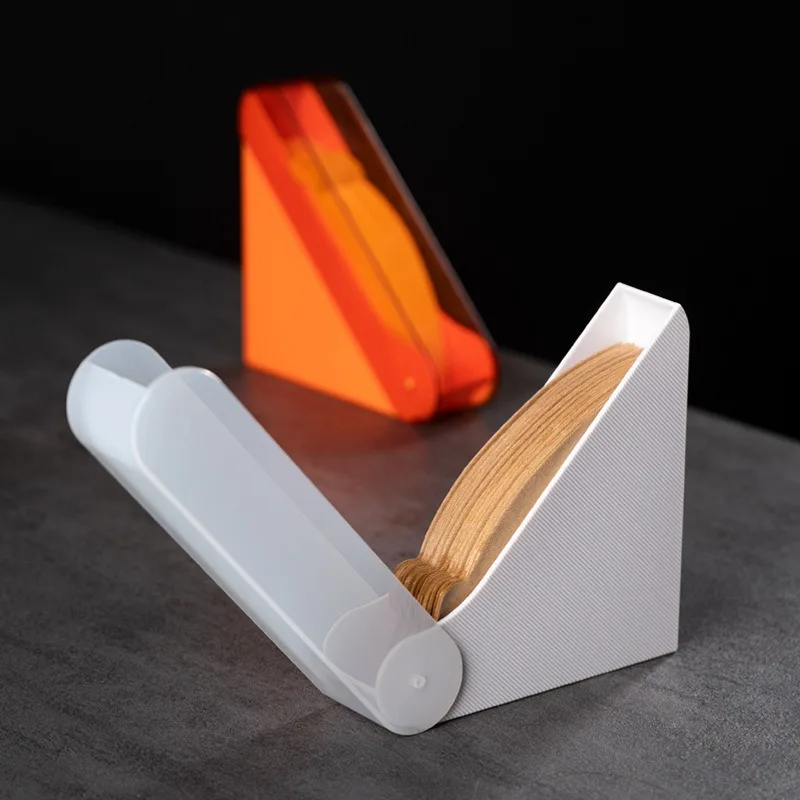 High Quality Hand Brewed Coffee Accessories Dust proof ABS Fan Shaped Paper Storage Box Coffee filer paper holder