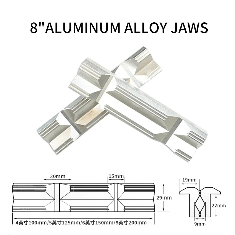 2pcs V-clips Aluminum Alloy Profile 4/5/6/8 Inch Milling Steel Vise Hard Jaws Fixture V-Jaws With Strong Magnets