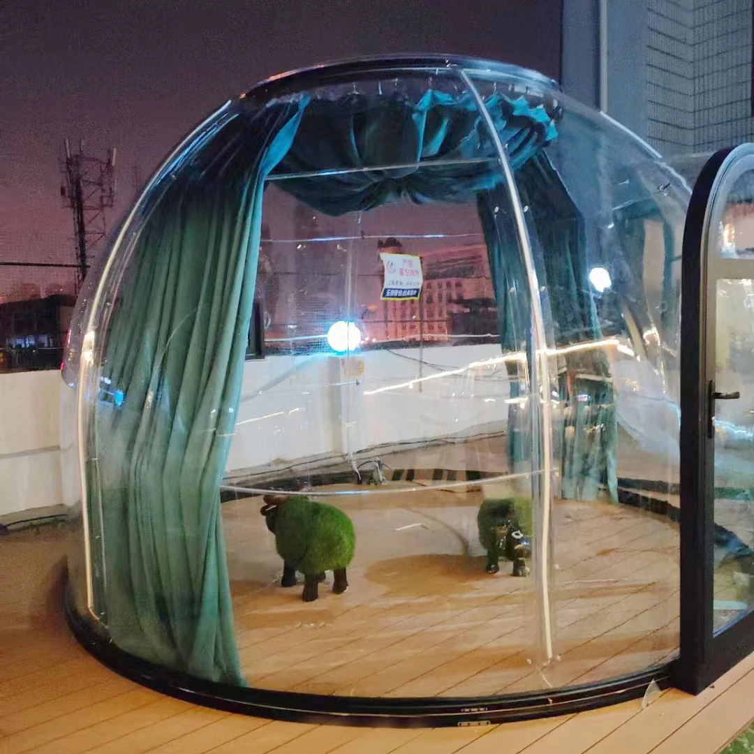 Small PC sheet plastic igloo shelter bubble dome tent for tropical climate