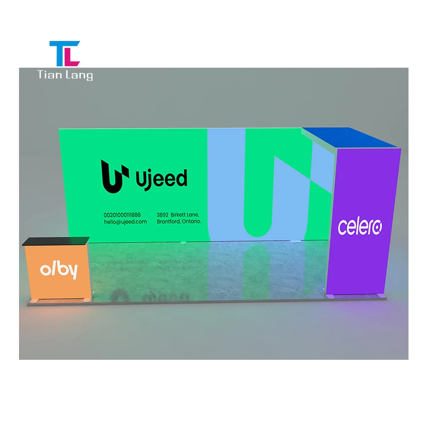 Modular Fabric Frame Led Light Box Displays For Trade Show Exhibition 3*3M