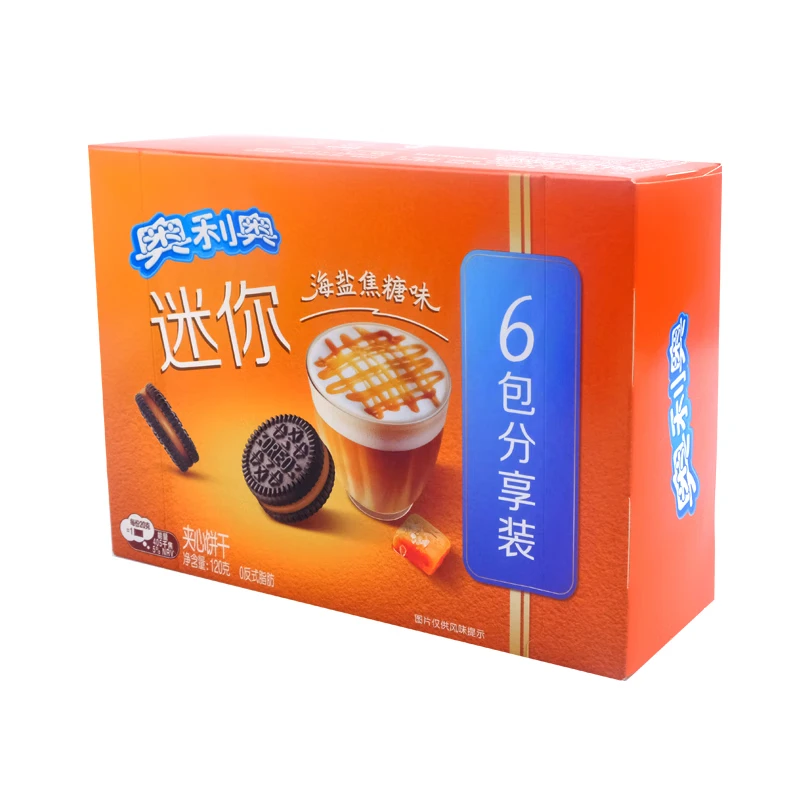 New Flavor Oreo Mini Cookies Caramel Hazelnut Chocolate Flavor Exotic Snacks Oreo 120G Biscuits