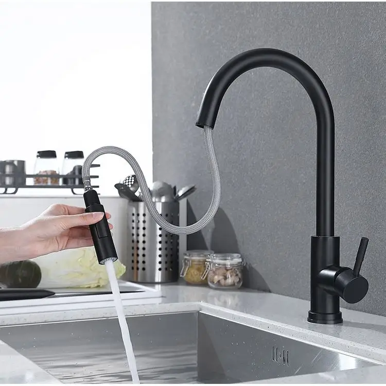 High Quality 2 Water Flow Modes Touch  Kitchen Pull Down Faucet