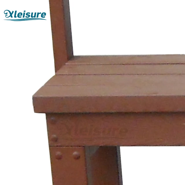 Polystyrene Foaming Material Rectangular Brown Color 3-Tier Swim Spa Step With Handrail