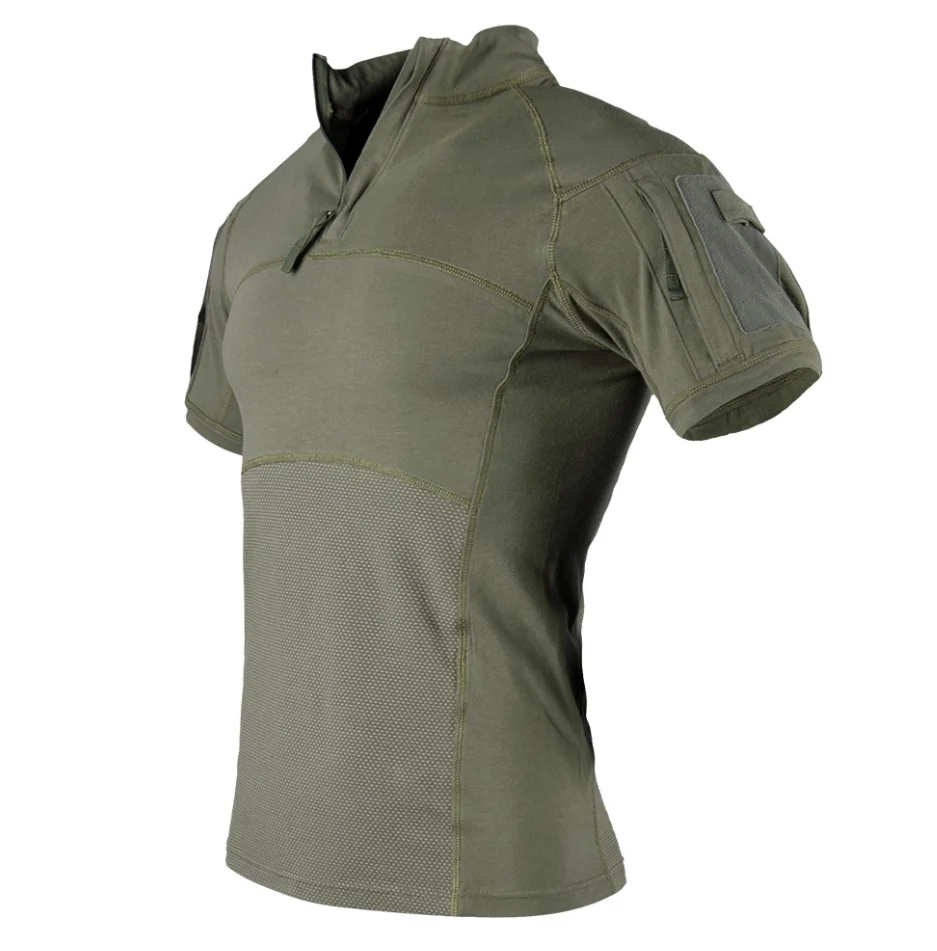DFT904  Frog suit Outdoor sports task tactical T shirt short sleeves with pockets on arm