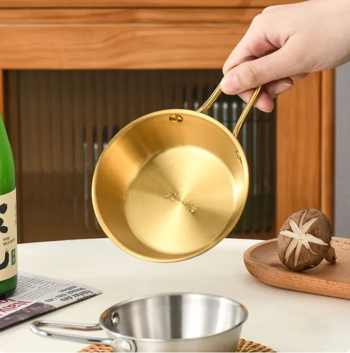 Korean Traditional Wine Bowls Korean Raw Rice Wine Hiking Soup Dish 4.7 inches 3 pcs Aluminum Yellow Made in Korea