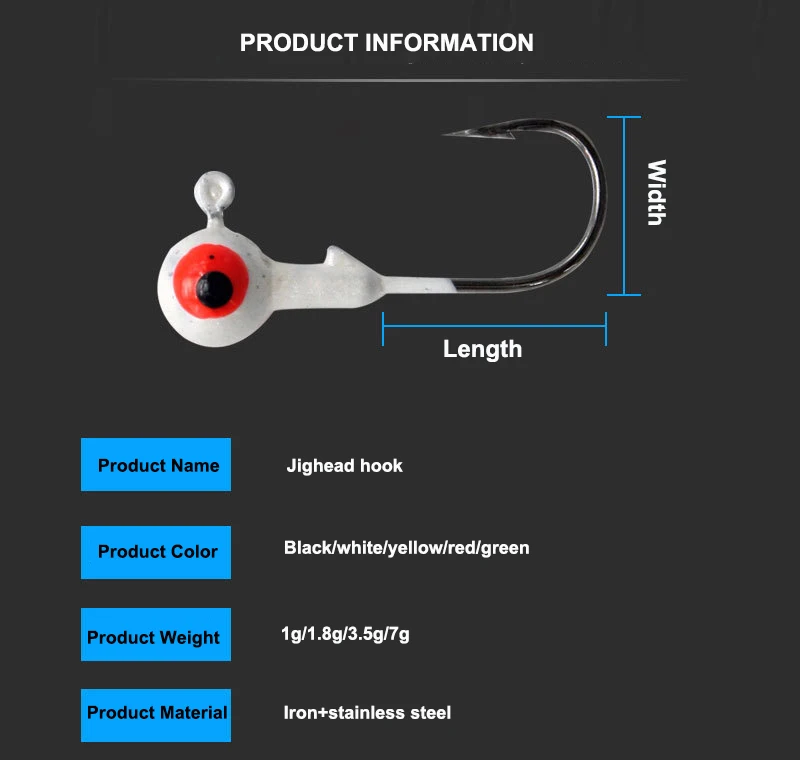 Factory custom painted 1g -7g tungsten jighead hooks unpainted saltwater fishing jigging hook