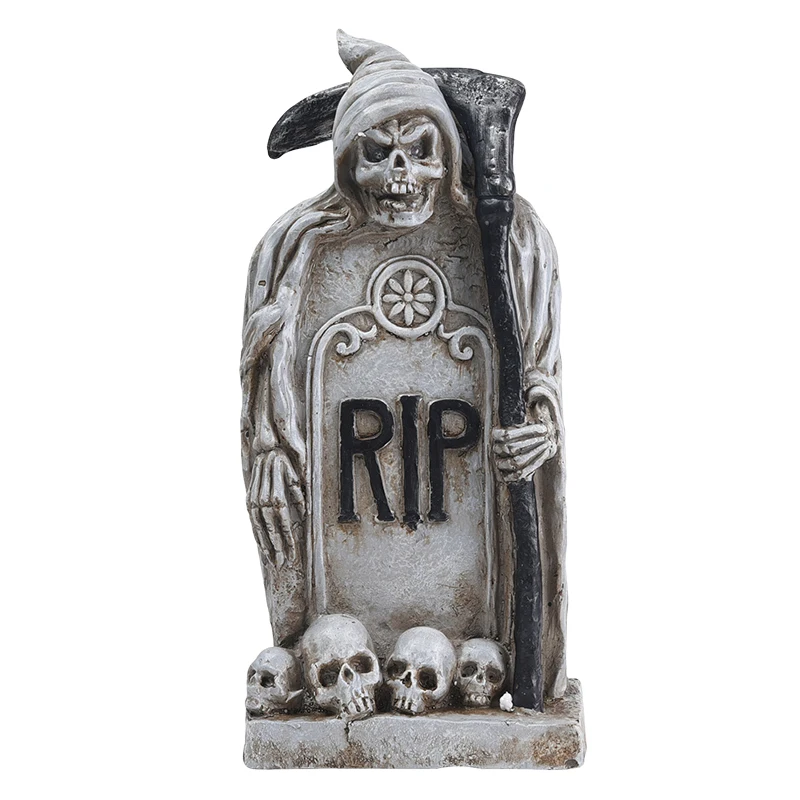 2023 New Resin Crafts  RIP Sickle Ghost Tombstone Ornament For Halloween Party Decoration