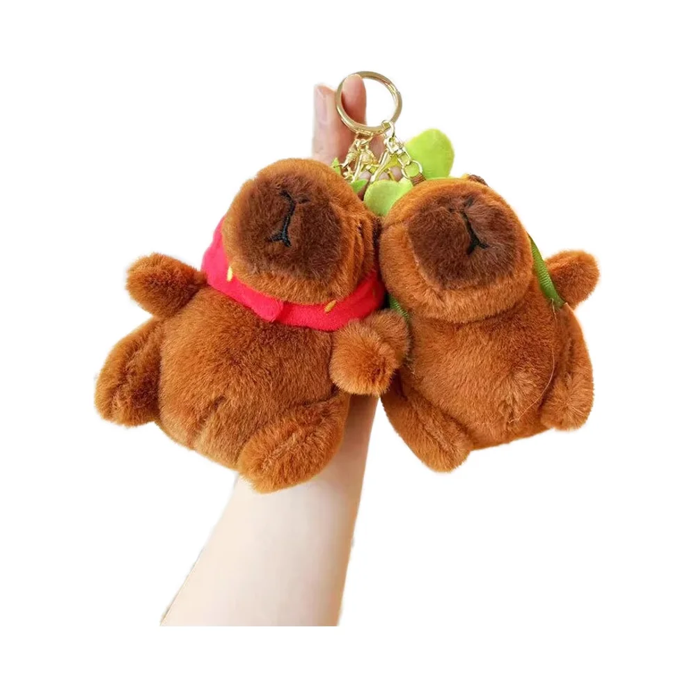 Net Red Explosion Capybara Doll 10cm Cute Soft Plush Toy Cotton Pendant Bag for Gifts