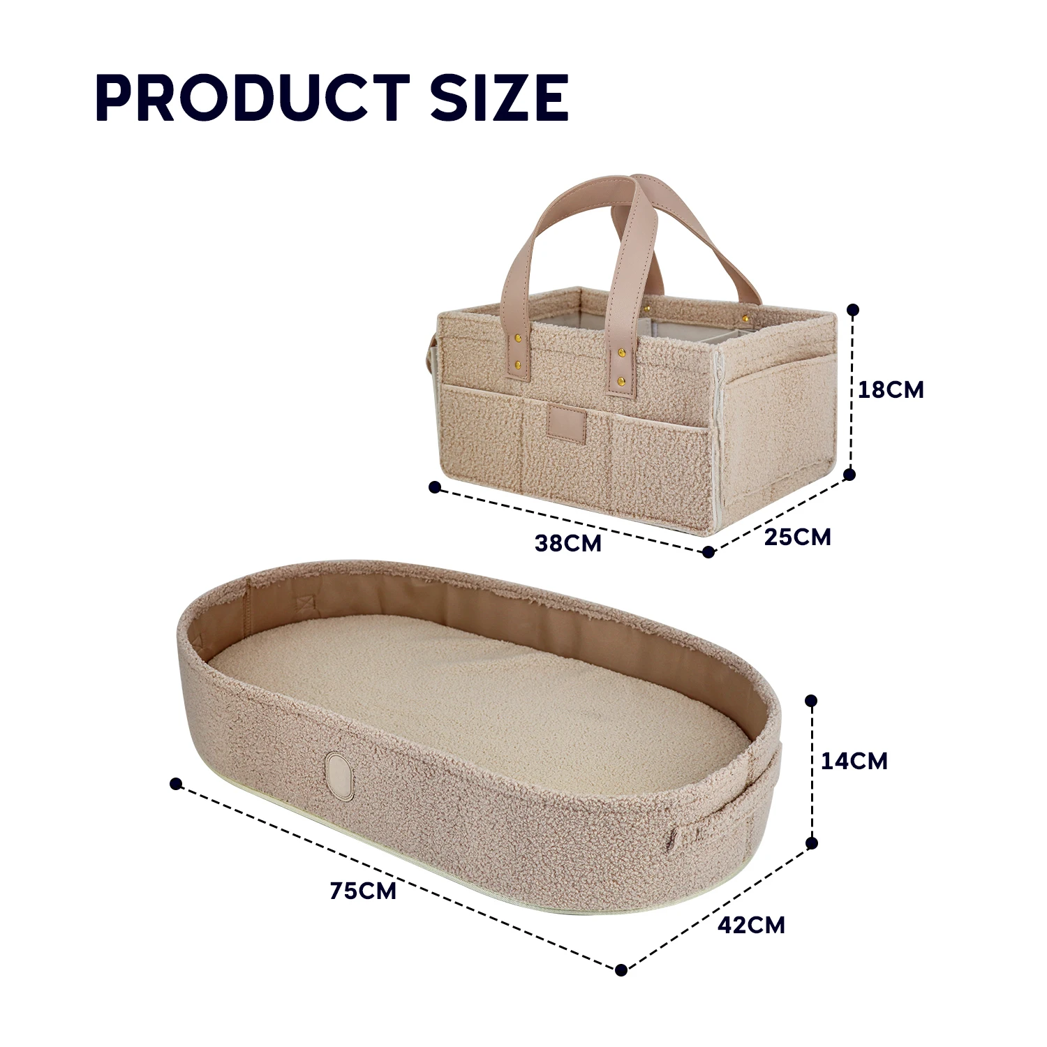 Teddy baby changing basket set portable tote bag newborn essential items