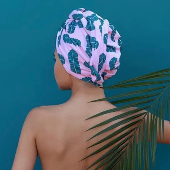 Custom prints super absorbent terry shower head microfiber rapid dry hair turban towel wrap for drying hair