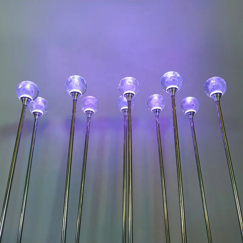 Height80m Dia60mm acrylic ball led rose landscape light for outdoor square lighting decoration