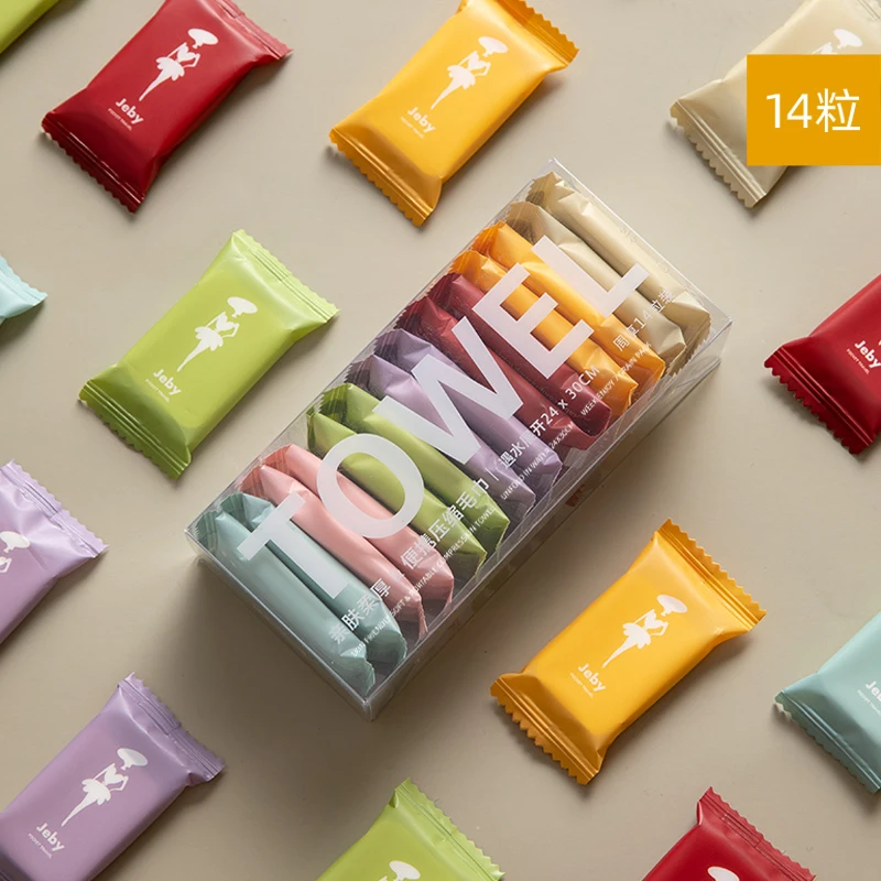 Size 24*30cm travel high quality magic small facial towels compressed tablets disposable towel one time use
